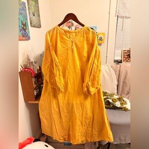 Lowrys Farm Japan Free/plus size cotton Maxi dress vintage earth color